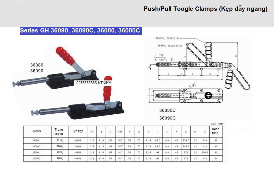 Thông số kỹ thuật kẹp đẩy ngang 36090